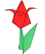 тюльпан оригами